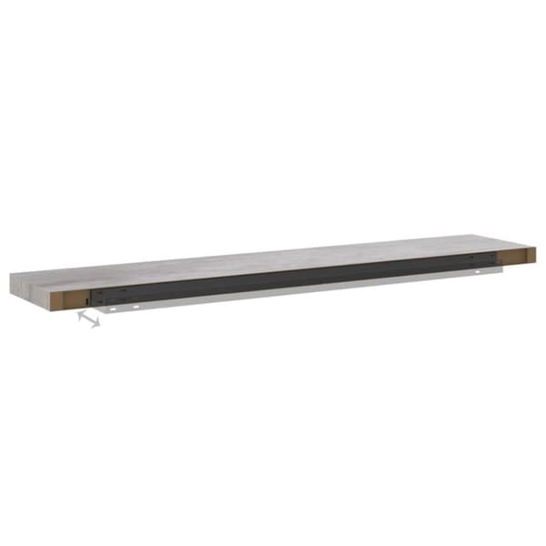 vidaXL Flytende vegghylle betonggrå 120x23,5x3,8 cm MDF