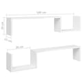 Miniatyrbilde 8 av 10: vidaXL Vegghyller 2 stk høyglans hvit 100x15x20 cm sponplate