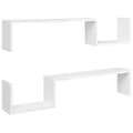 Miniatyrbilde 1 av 10: vidaXL Vegghyller 2 stk høyglans hvit 100x15x20 cm sponplate