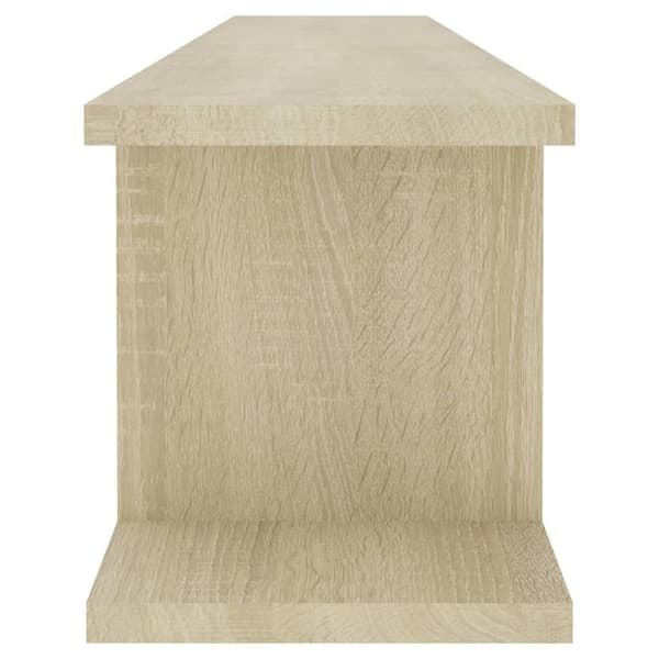 vidaXL væghylder 2 stk. 105x18x20 cm spånplade sonoma-eg