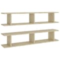 Miniatyrbillede 2 af 9: vidaXL væghylder 2 stk. 105x18x20 cm spånplade sonoma-eg