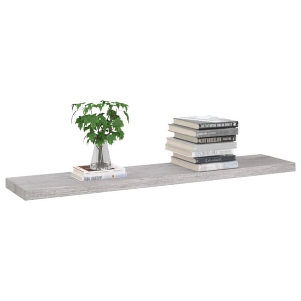 vidaXL væghylder 4 stk. 120x23,5x3,8 cm MDF betongrå