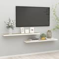 Miniatyrbilde 3 av 9: vidaXL Flytende vegghyller 2 stk eik og hvit 120x23,5x3,8 cm MDF