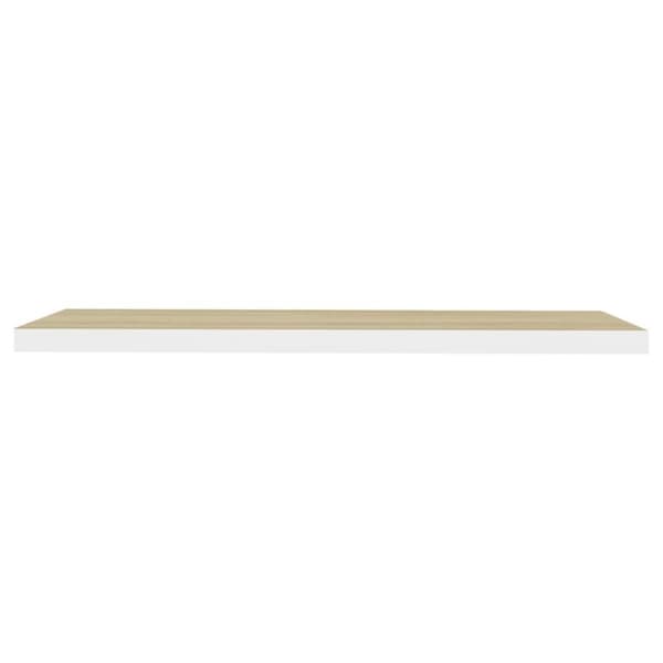 vidaXL Flytende vegghyller 2 stk eik og hvit 120x23,5x3,8 cm MDF