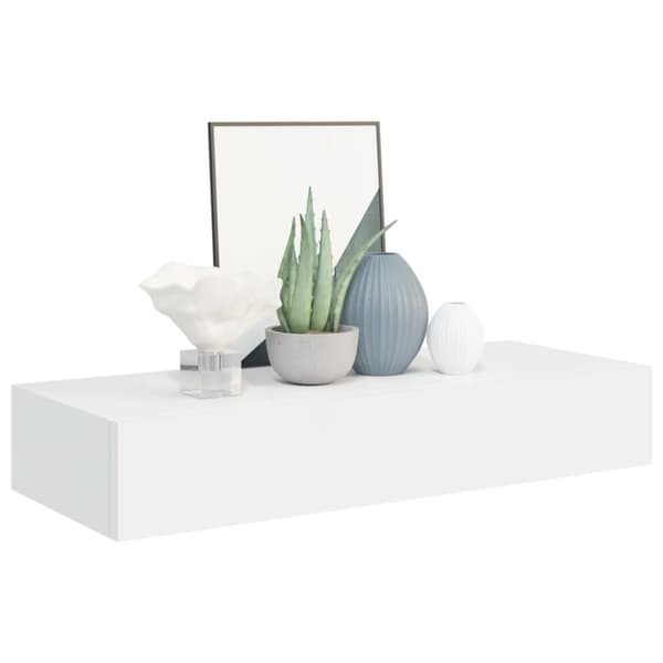 vidaXL væghylder med skuffer 2 stk. 60x23,5x10 cm MDF hvid