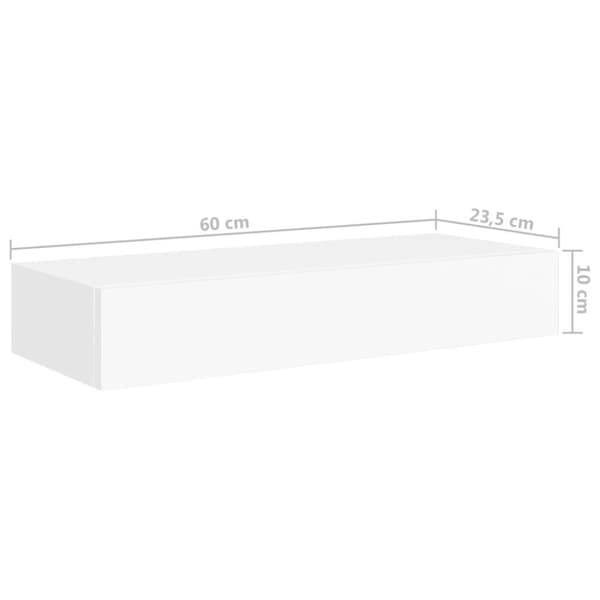 vidaXL væghylder med skuffer 2 stk. 60x23,5x10 cm MDF hvid