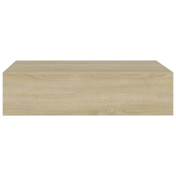 vidaXL væghylde med skuffe 40x23,5x10 cm MDF egetræsfarvet