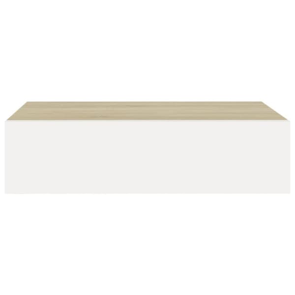vidaXL Väggmonterad låda ek och vit 40x23,5x10 cm MDF