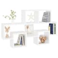 Miniatyrbilde 3 av 8: vidaXL Bilformet vegghylle hvit 82x15x51 cm konstruert tre