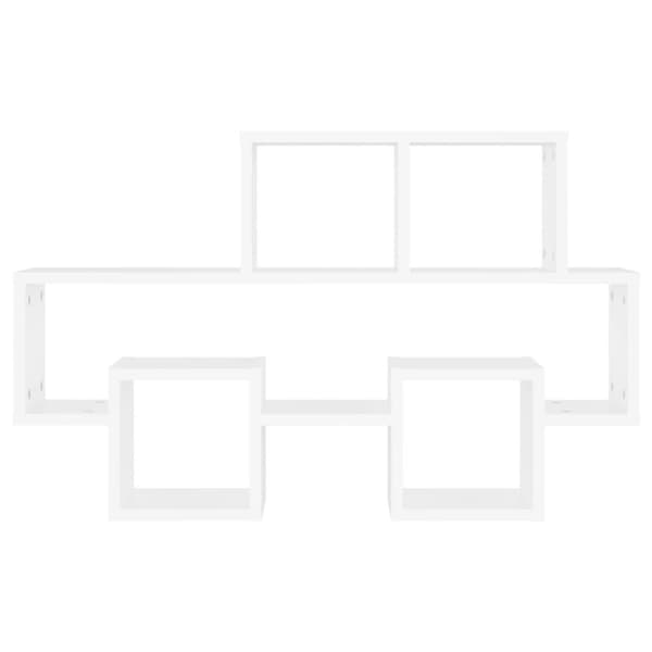 vidaXL Bilformet vegghylle hvit 82x15x51 cm konstruert tre