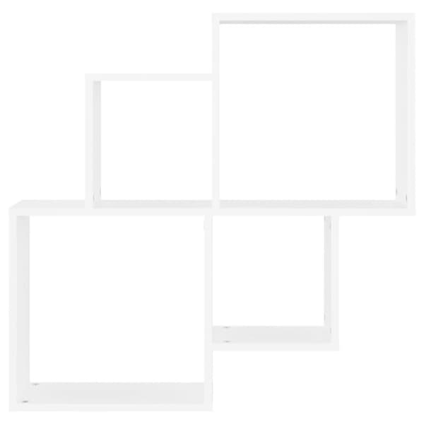 vidaXL Vägghylla kubformad vit 80x15x78,5 cm konstruerat trä