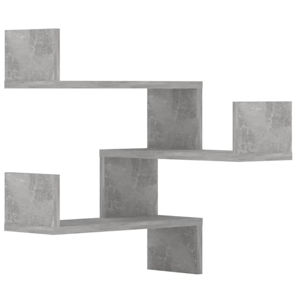 vidaXL væghængte hjørnehylder 2 stk. 40x40x50 cm betongrå