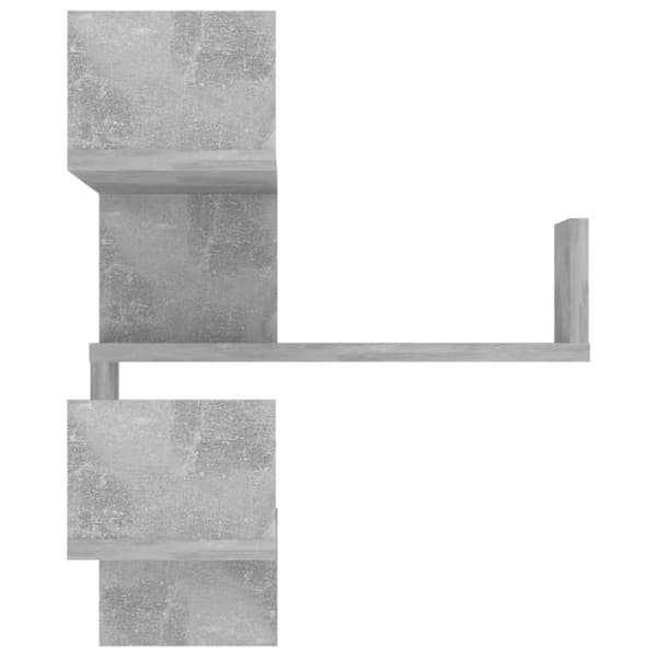 vidaXL Veggmontert hjørnehylle betonggrå 40x40x50 cm konstruert tre