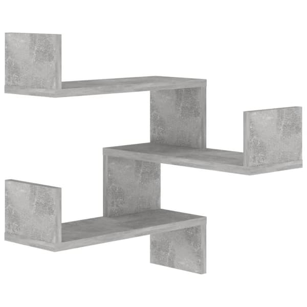 vidaXL Veggmontert hjørnehylle betonggrå 40x40x50 cm konstruert tre