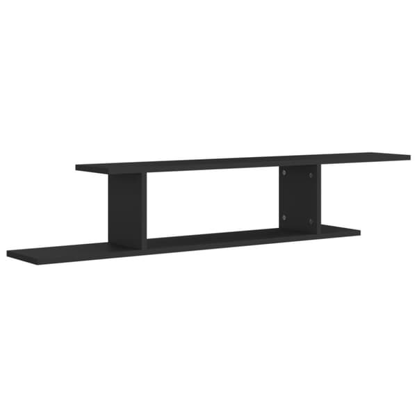 vidaXL væghængt tv-hylde 125x18x23 cm konstrueret træ sort
