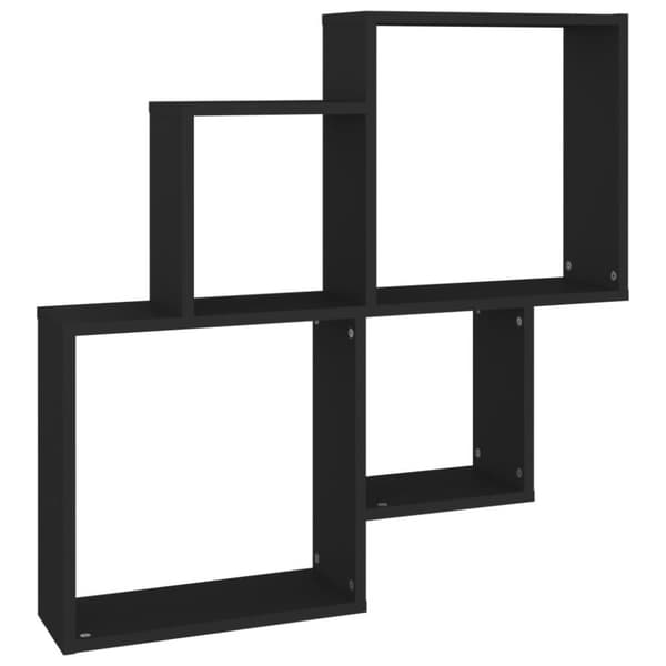 vidaXL Vägghylla kubformad svart 80x15x78,5 cm konstruerat trä