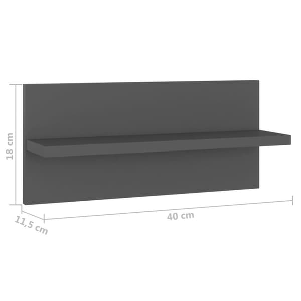 vidaXL Vägghyllor 4 st grå 40x11,5x18 cm spånskiva