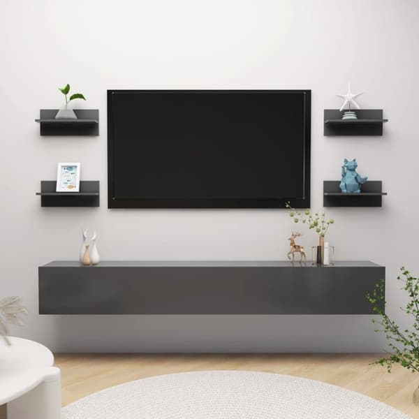 vidaXL Vägghyllor 4 st grå 40x11,5x18 cm spånskiva