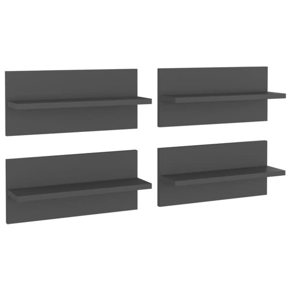 vidaXL Vägghyllor 4 st grå 40x11,5x18 cm spånskiva