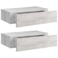 Miniatyrbilde 1 av 11: vidaXL Veggmonterte skuffehyller 2 stk betonggrå 40x23,5x10 cm MDF