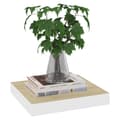 Miniatyrbilde 4 av 8: vidaXL Flytende vegghylle eik og hvit 23x23,5x3,8 cm MDF
