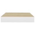 Miniatyrbilde 5 av 8: vidaXL Flytende vegghylle eik og hvit 23x23,5x3,8 cm MDF