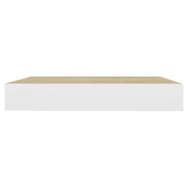 vidaXL Flytende vegghylle eik og hvit 23x23,5x3,8 cm MDF