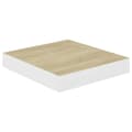 Miniatyrbilde 1 av 8: vidaXL Flytende vegghylle eik og hvit 23x23,5x3,8 cm MDF