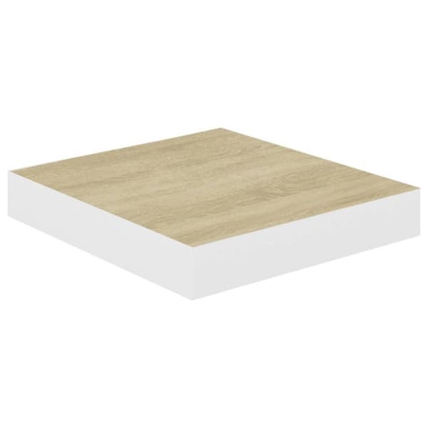 vidaXL Flytende vegghylle eik og hvit 23x23,5x3,8 cm MDF