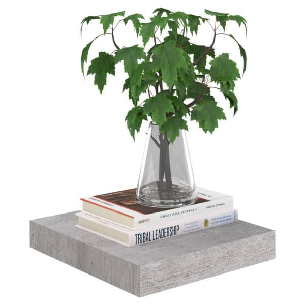vidaXL Svävande vägghyllor 2 st betonggrå 23x23,5x3,8 cm MDF