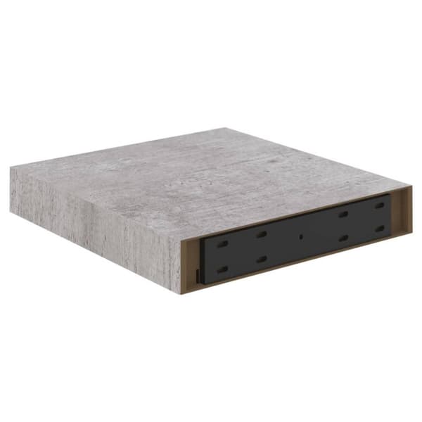vidaXL Svävande vägghyllor 2 st betonggrå 23x23,5x3,8 cm MDF