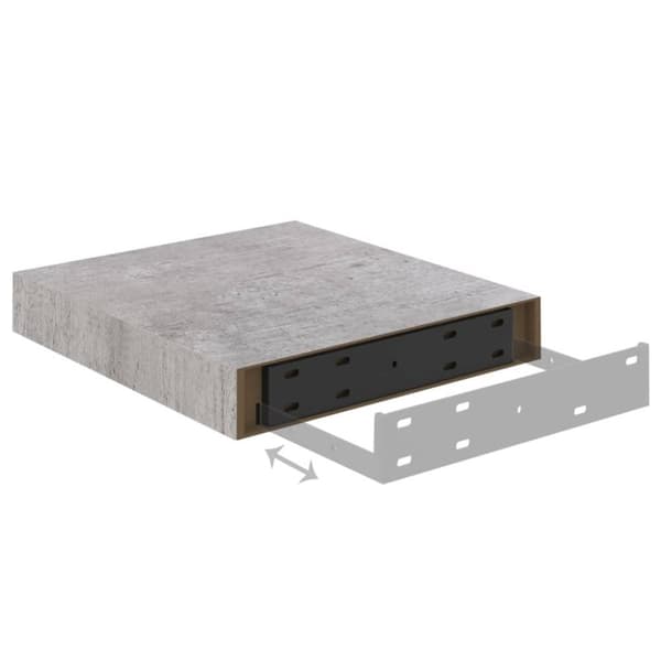 vidaXL Svävande vägghyllor 2 st betonggrå 23x23,5x3,8 cm MDF