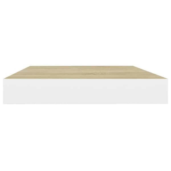vidaXL Svävande vägghylla ek och vit 40x23x3,8 cm MDF