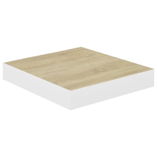 vidaXL Flytende vegghyller 2 stk eik og hvit 23x23,5x3,8 cm MDF