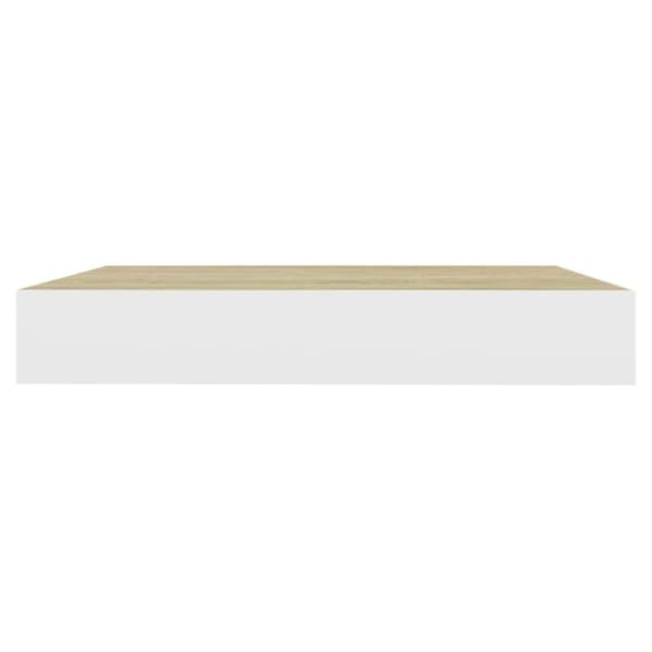 vidaXL Flytende vegghyller 2 stk eik og hvit 23x23,5x3,8 cm MDF
