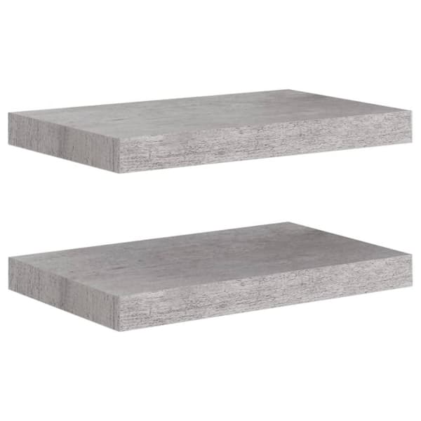 vidaXL væghylder 2 stk. 40x23x3,8 cm MDF betongrå