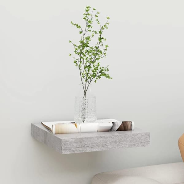 vidaXL væghylde 23x23,5x3,8 cm MDF betongrå
