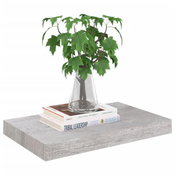 vidaXL Svävande vägghylla betonggrå 40x23x3,8 cm MDF