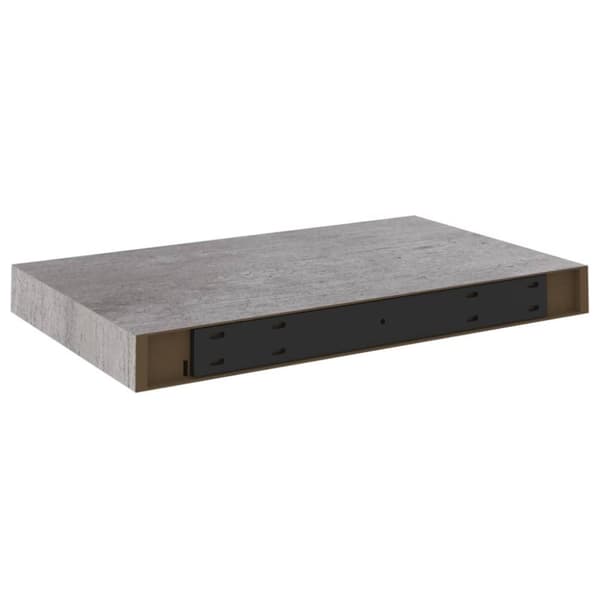 vidaXL Svävande vägghylla betonggrå 40x23x3,8 cm MDF