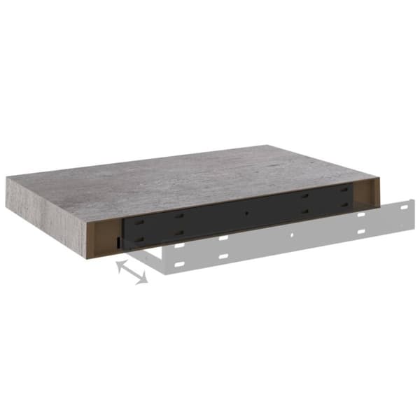 vidaXL Svävande vägghylla betonggrå 40x23x3,8 cm MDF