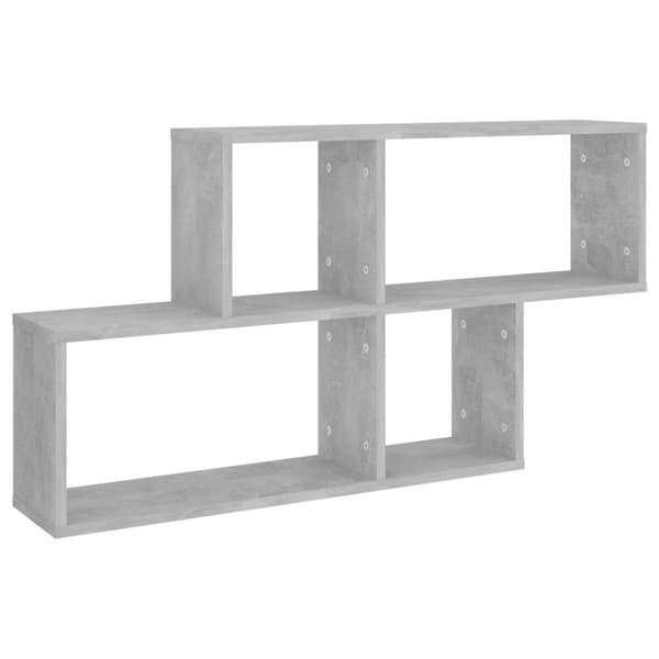 vidaXL Seinähylly betoninharmaa 100x18x53 cm lastulevy