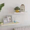 Miniatyrbilde 3 av 9: vidaXL Flytende vegghyller 2 stk eik og hvit 60x23,5x3,8 cm MDF