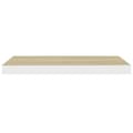 Miniatyrbilde 6 av 9: vidaXL Flytende vegghyller 2 stk eik og hvit 60x23,5x3,8 cm MDF
