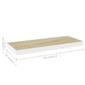 Miniatyrbilde 9 av 9: vidaXL Flytende vegghyller 2 stk eik og hvit 60x23,5x3,8 cm MDF