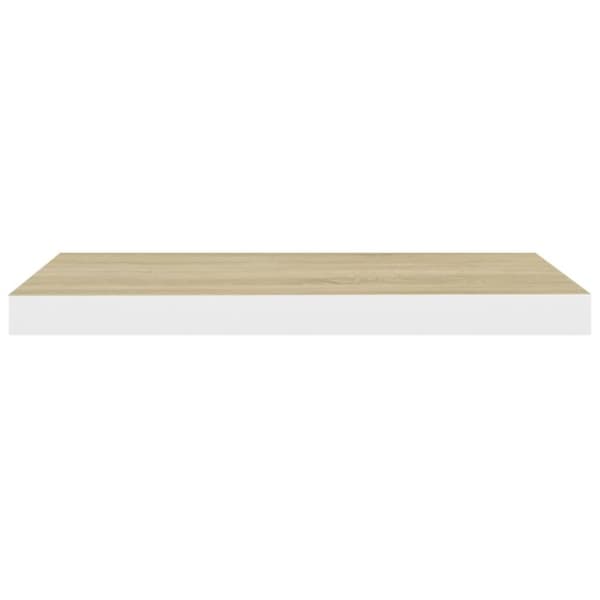 vidaXL væghylder 4 stk. 60x23,5x3,8 cm MDF egetræsfarve og hvid