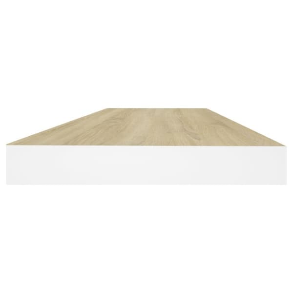 vidaXL væghylder 4 stk. 60x23,5x3,8 cm MDF egetræsfarve og hvid