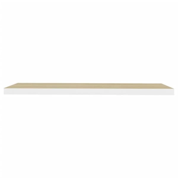vidaXL svævehylde 90x23,5x3,8 cm MDF egetræsfarve og hvid