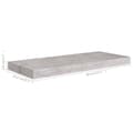 Miniatyrbillede 9 af 9: vidaXL væghylder 2 stk. 60x23,5x3,8 cm MDF betongrå