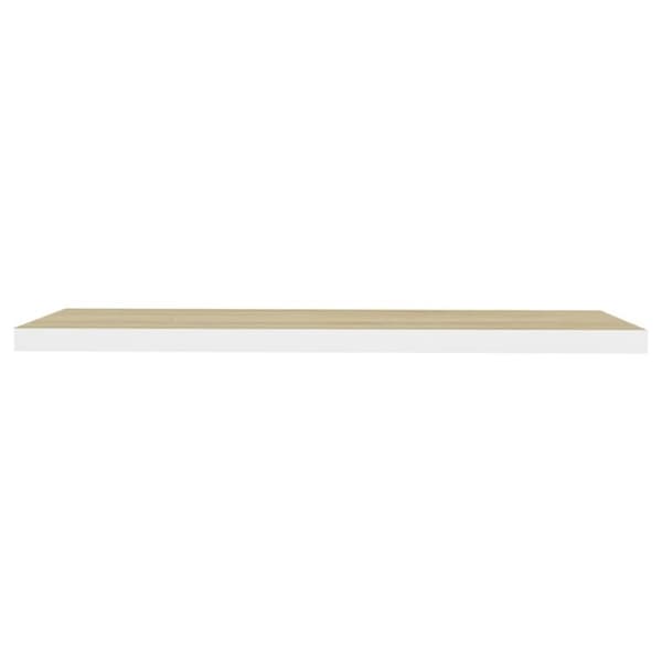 vidaXL Svävande vägghyllor 4 st ek och vit 90x23,5x3,8 cm MDF