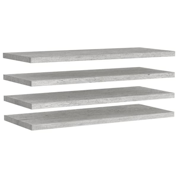vidaXL Svävande vägghyllor 4 st betonggrå 90x23,5x3,8 cm MDF